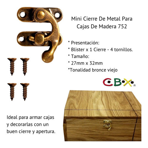 Herrajes Cierre De Metal 27x32 Para Cajas De Madera 752 1