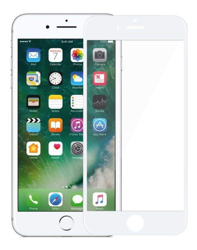 Vidrio Templado Curvo 10d Blanco - iPhone 7 / 8 0