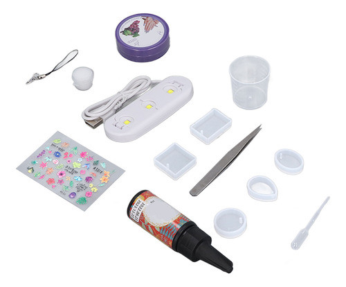Kit De Resina Uv De 25g, Lâmpada De Cura, Pinça, Copo De Med 0