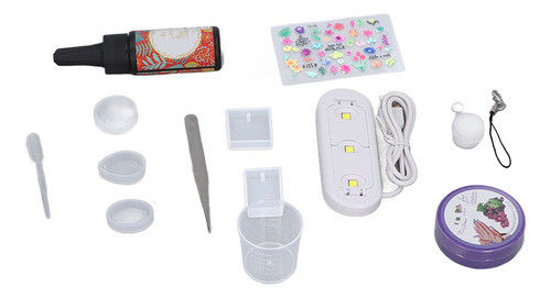 Kit De Resina Uv De 25g, Lâmpada De Cura, Pinça, Copo De Med 1
