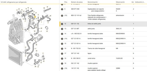 Toma Lateral De Agua Audi A4 B5 Vw Passat B5 1.9 Tdi 1