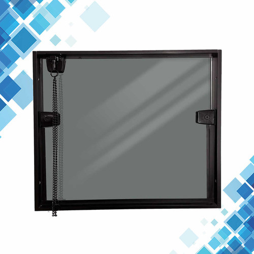 Basculante Vidro Fumê Temperado 60cm Largx50cm Alt Al Preto 1