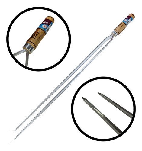 Espeto Para Churrasco De Alumínio Duplo 950mm Panelux 0