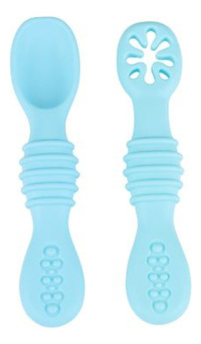 Cucharas Infantil De Bebé En Silicona Flexible X 2 Unidades 0