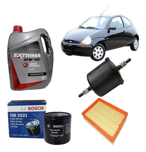 Kit 3 Filtros Ford Ka 1.0 1.6 97/07 Aceite 10w40 4lts 0