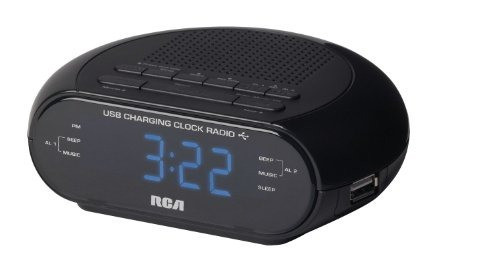 Rca Dual Wake Clock Radio With Usb Charging Home Audio Amp 0