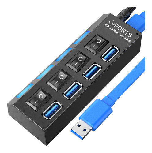 Hub Cabo Usb 3.0 Extensor 4 Portas High Speed Hd Pen Drive 0