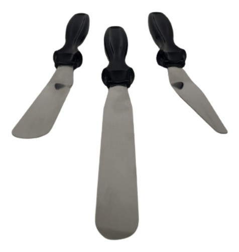 Kit 3 Espátulas Bolo Confeitar Ganache Chantilly Decorar 0