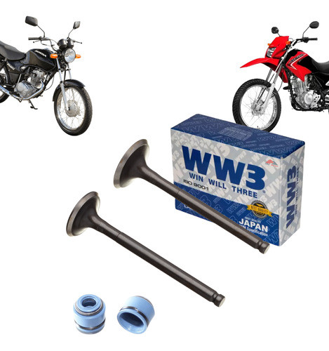 2 Válvulas Admissão Escape 2 Retentores Cg 125 Titan 02-08 0