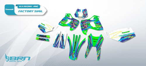 Kit De Calcos Kawasaki Klx 250 (1993 - 1996) Brn Diseño 1