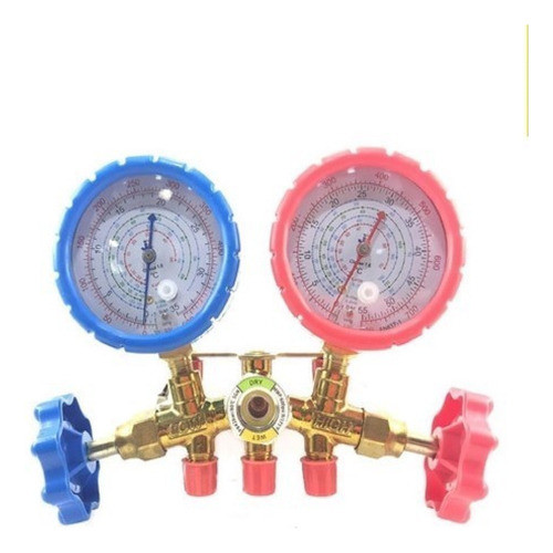 Manifold Bronce Universal Para Todos Los Gases R22-404a-134a 0