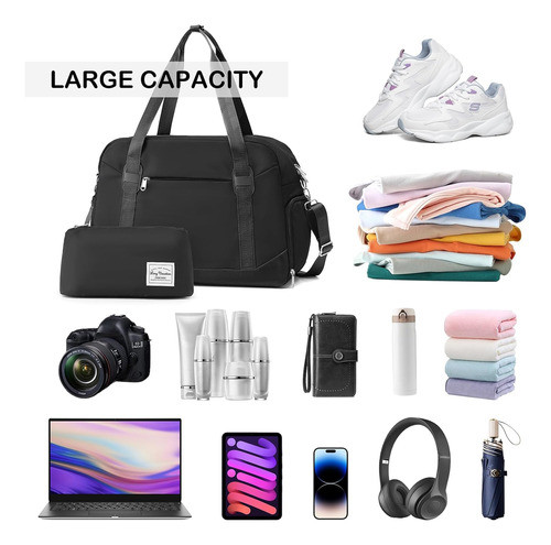 Bolsa De Viaje Para Mujer, 45cm Negro 1