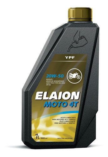 Aceite Ypf Elaion Moto 4 Tiempos 20w50 0