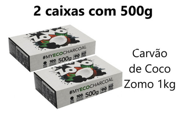 Carvão Zomo Coco Para Narguile 1kg. 1 Carvão Zomo Coco Para Narguile 1kg. 1
