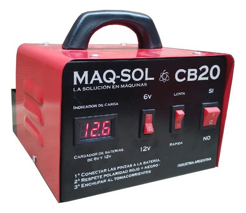 Cargador Baterías Maqsol Cb20 12v Voltímetro Digital 0