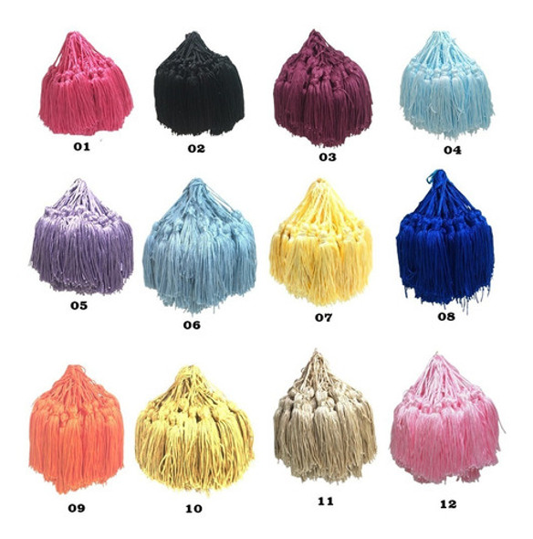 150 Franja Pingente Tassel  Seda 8cm- Escolha A Cor 0