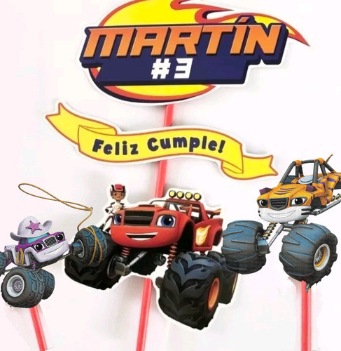 Toppers Cake Adorno Para Torta Blaze Y Los Monster Machines 0