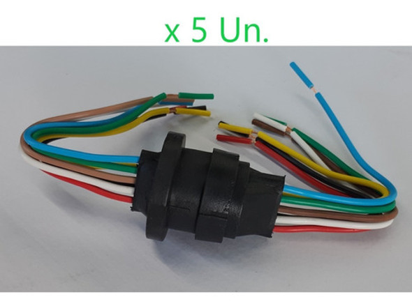 Conector 7 Vías, Contactos, Goma Inyectada, Trailer, X 5 Un. 0