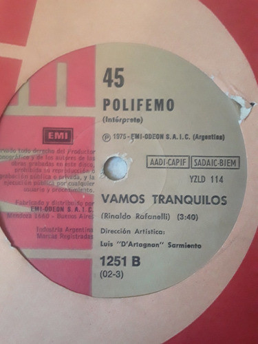 Polifemo - Sueltate Rock And Roll Tranquilos Single / Kktus 1