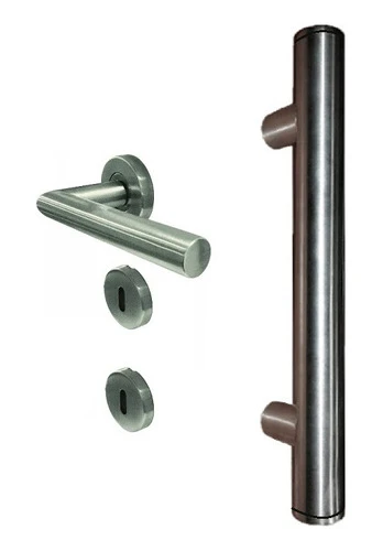 Combo Puerta Barral 40 Cm Acero Con Media Manija Toshi 0