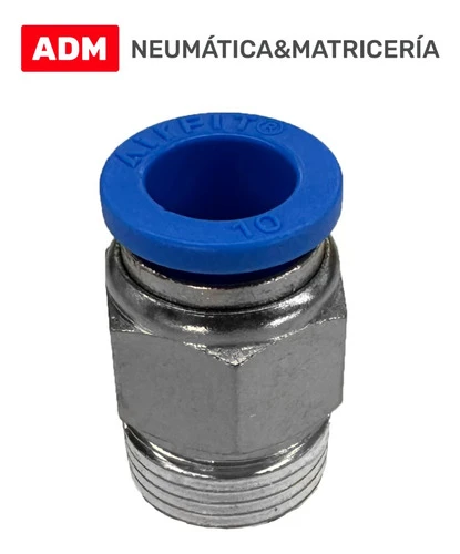 Conector Recto Neumatico 3/8 - 12mm Rosca Macho X5 U 1