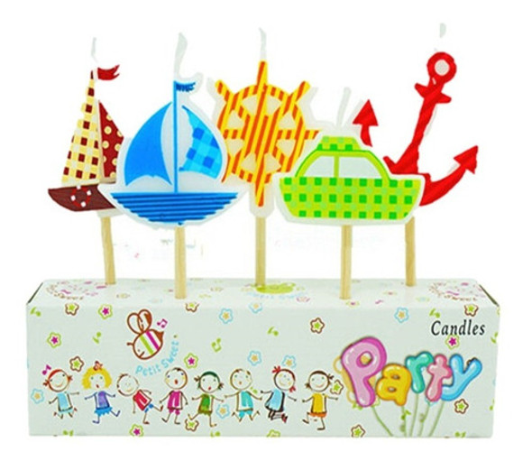 Velas Cumpleaños Con Formas - Set Náutico X 5 Piezas 0
