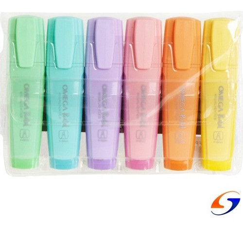 Marcador Resaltador Omega Pastel Pack X6 Serviciopapelero 0