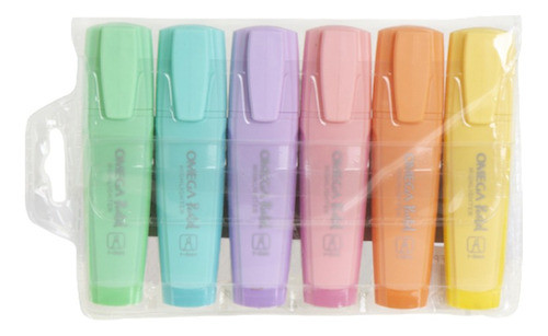 Marcador Resaltador Omega Pastel Pack X6 Serviciopapelero 0