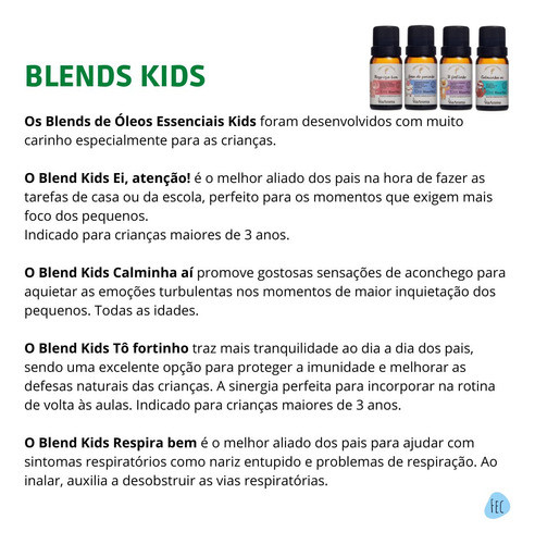 Kit 4 Blend De Óleos Essenciais Kids Via Aroma 10ml Sinergia 1
