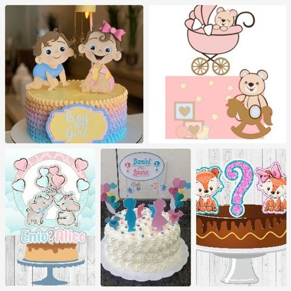 Arquivo De Corte Topo De Bolo - Chá Revelação 1