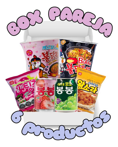 Combo Box Coreano Parejas - 6 Productos + Palillos De Regalo 0