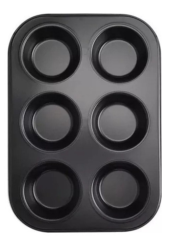 Molde Muffin Cupcakes X 6 Antiadherente Acero Horno 0