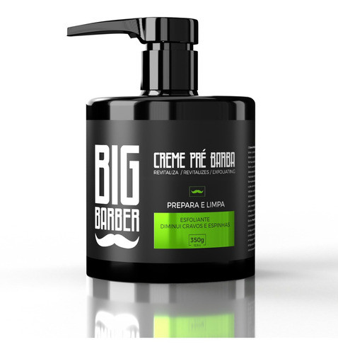 Creme Pré Barba Limpador Facial Big Barber 350g Fardo 2 Unds 1