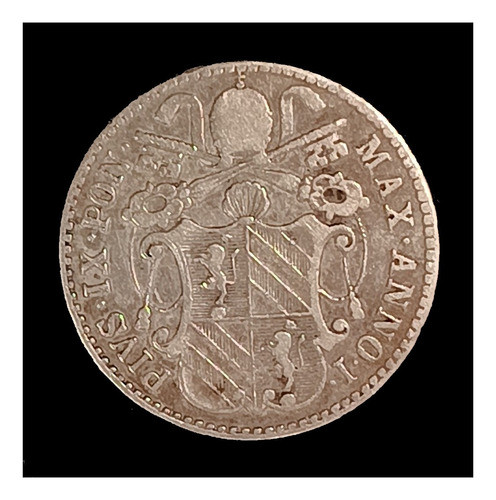 Estados Pontificios 5 Baiocchi 1847 B Exc Km 1341a Escasa 1