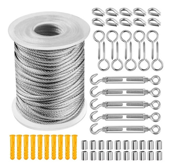 Kit De Cordões De Arame Flexíveis De Aço Inoxidável De 56 Un 0