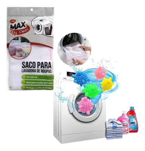 Kit Esfera Lava Roupa  Ordene Sutiã + Saco Roupas Combo 0