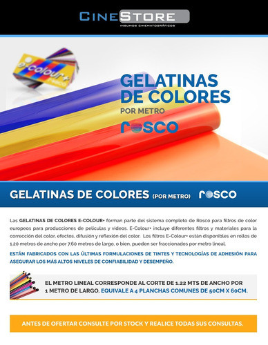 Gelatinas De Colores Rosco Por Metro 1