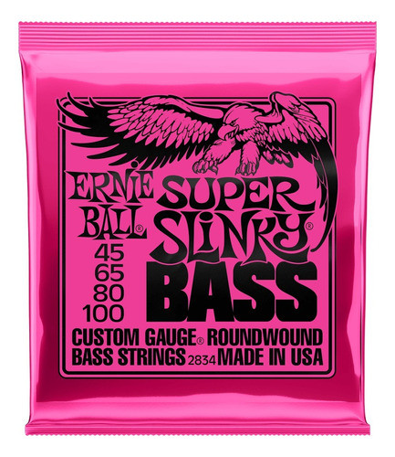 Ernie Ball 2834 Para Bajo 4 Cuerdas 045-100 Super Slinky 0