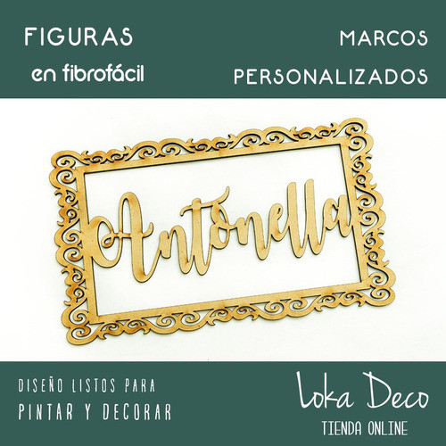 Marcos Calados Vintage Con Nombre - Fibro Fácil 50cm Oferta! 1