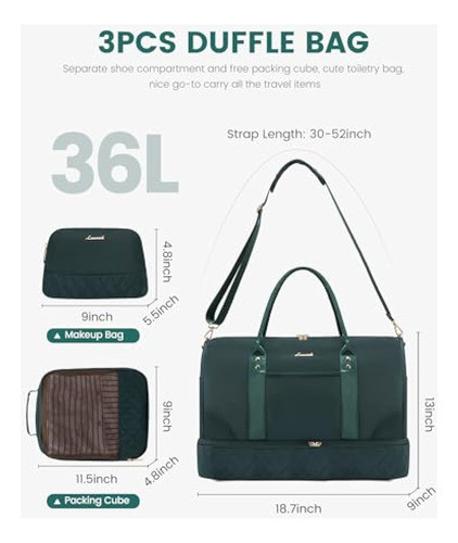 Lovevook Bolsa De Fin De Semana Para Mujer, Bolsa 1