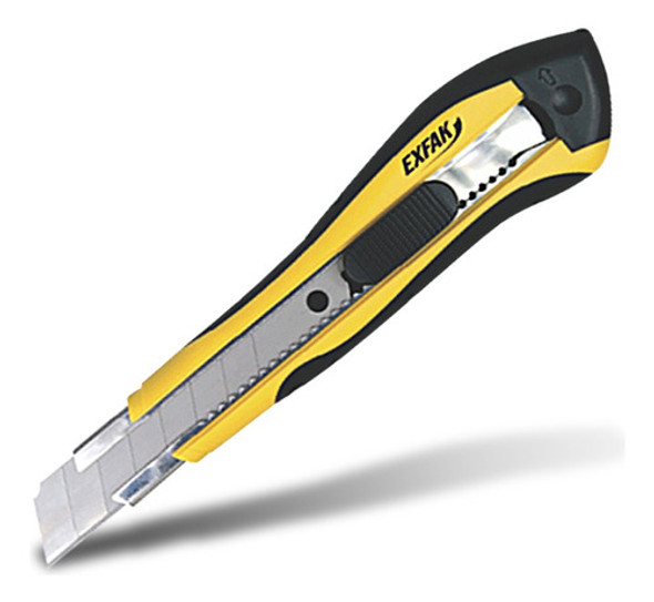 Cutter Con Cuerpo De Goma Profesional 18mm Exfak -15060s 0