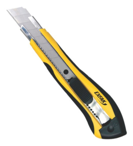 Cutter Con Cuerpo De Goma Profesional 18mm Exfak -15060s 1