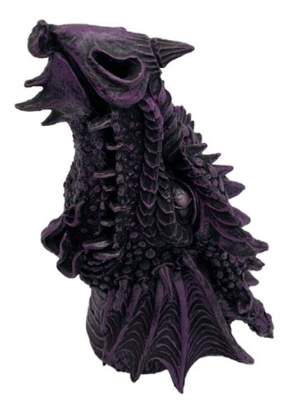 Incensário Cabeça De Dragão (roxo) 27cm Resina 0 Incensário Cabeça De Dragão (roxo) 27cm Resina 0