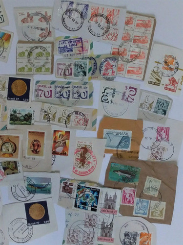 Lote Com 80 Selos Brasil 1977 Coleção Ou Revenda Leia. L 12 1