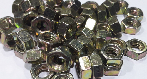 Tuercas Hexagonales 14mm Zincadas Doradas X 25 Unidades 1