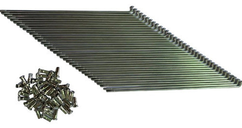 Jogo Com 36 Raios Inox 190mm 2.5 C/ Niples P/ Bicicleta 0