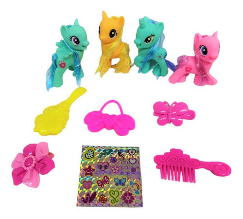 My Happy Horse Set X 4 Ponys Con Accesorios Jeg Fd13l20-9 0