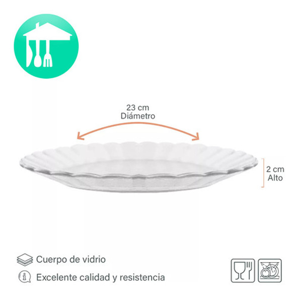 Plato Playo Durax Orquidea De Vidrio 23 Cm X48 1 Plato Playo Durax Orquidea De Vidrio 23 Cm X48 1