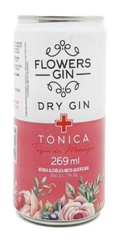 Gin & Tônica Flowers Morango Lata 269ml - Kit Com 2 0