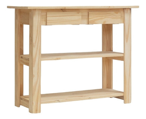 Mesa Arrime Auxiliar / Desayunador Estantes Y Cajones 100 Cm 0